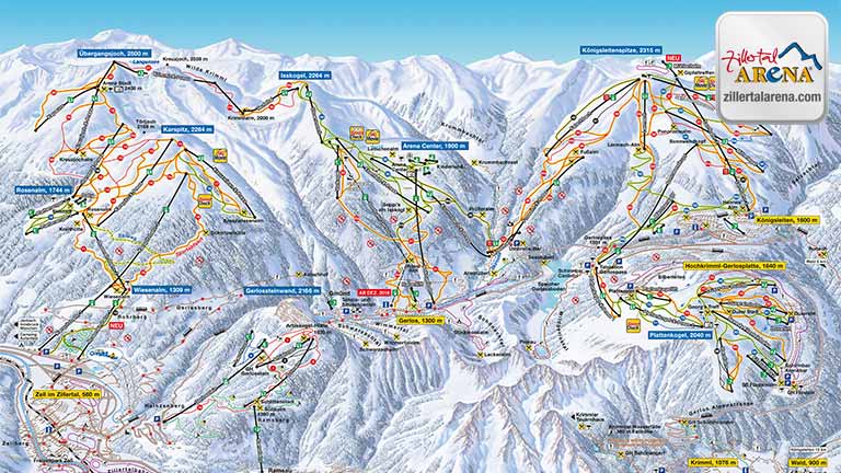 ski map Zillertal Arena